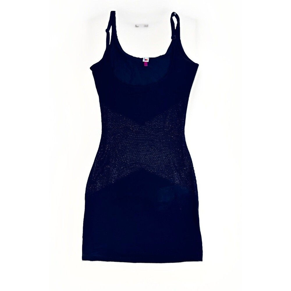 Star Power By Spanx Slip Dress Sz M Black Shaping Camisole Bodycon Mini - Picture 1 of 4
